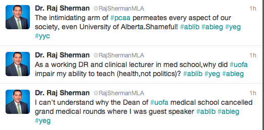 Raj Sherman tweets 2012/03/05