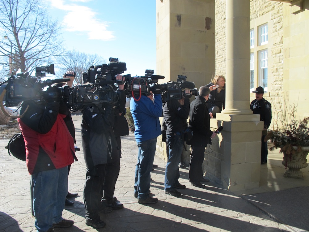 The media were positioned outside of Government House, waiting for news of the rumoured MLA revolt.