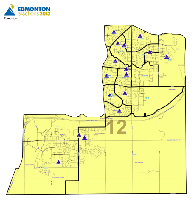 Ward 12 Edmonton by-election map
