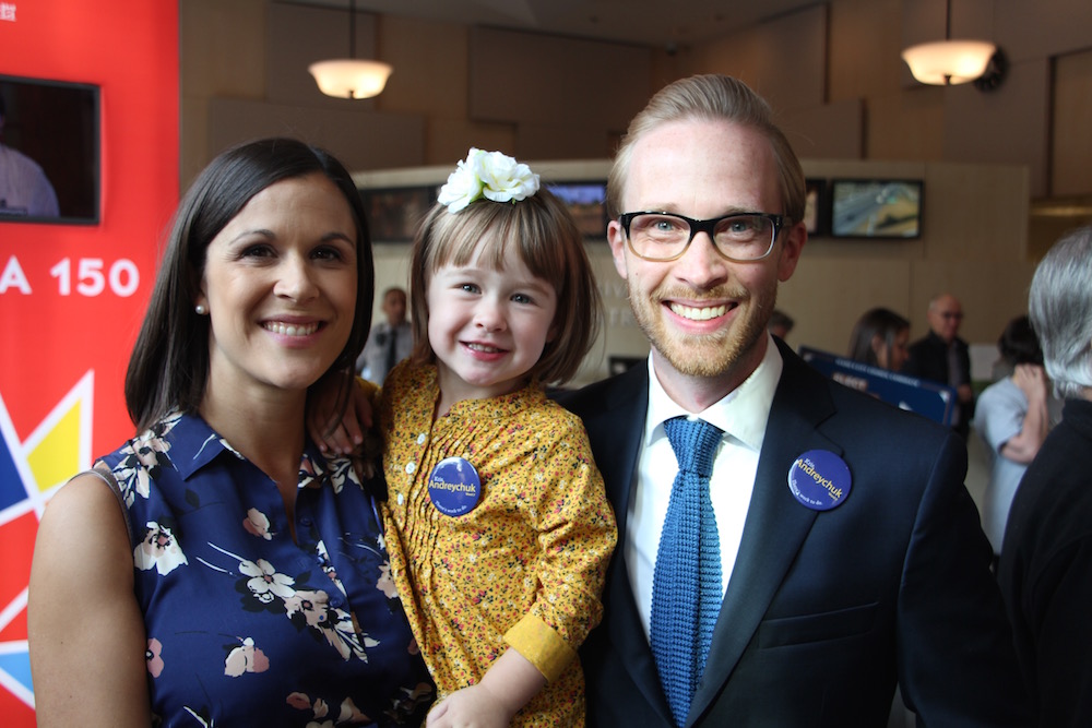 Kris Andreychuk (right) and his family. Kris is running for Edmonton City Council in Ward 7.