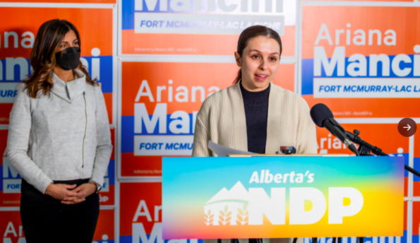 MLA Rakhi Pancholi and NDP candidate Ariana Mancini (source: Twitter)
