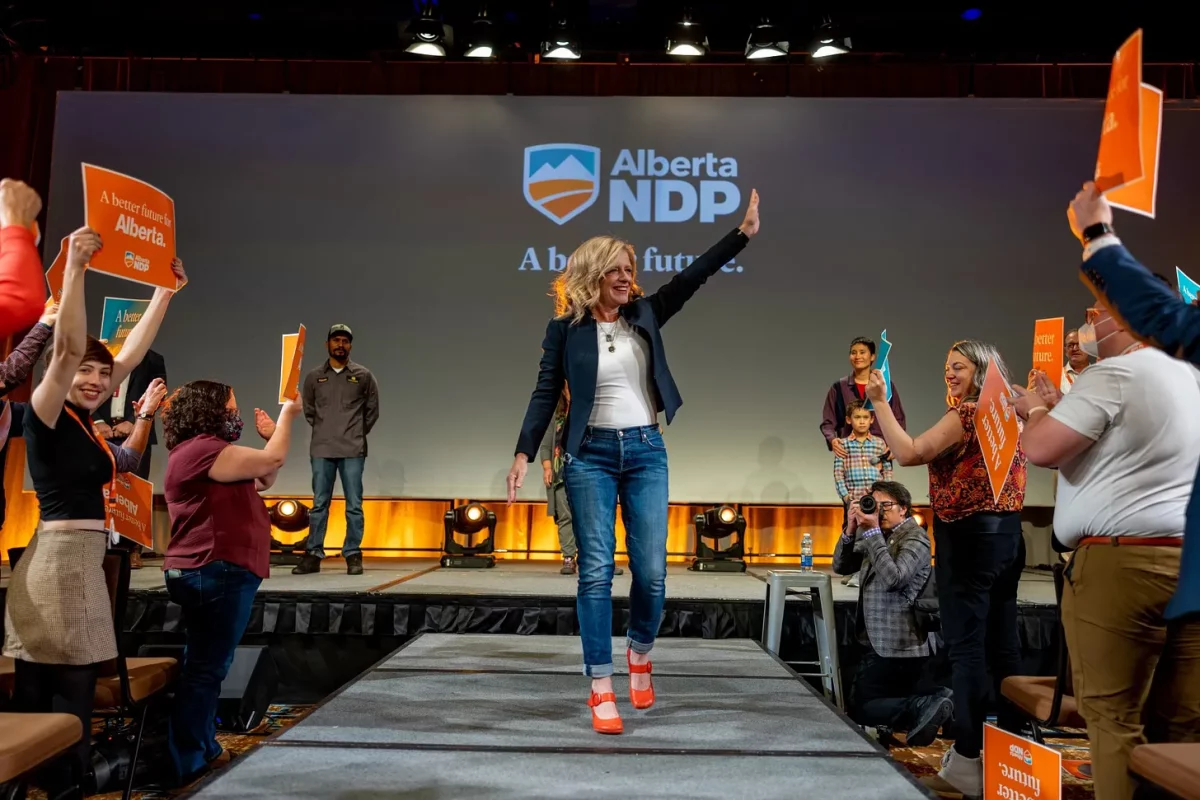 NDP leader Rachel Notley at her party’s convention in Calgary (source: Rachel Notley / Twitter)