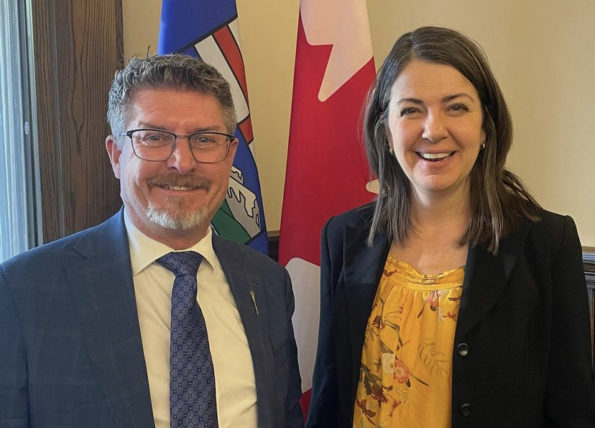 Livingstone-Macleod MLA Roger Reid and Premier Danielle Smith United Conservative Party nomination