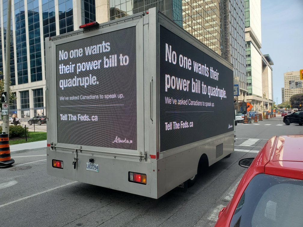 A billboard van spotted in downtown Ottawa (source: Dan Woynillowicz / Twitter)