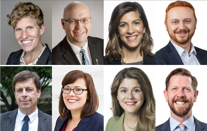 The 2024 Best of Alberta Politics finalists. Janis Irwin, Searle Turton, Rakhi Pancholi, Mickey Amery, Todd Loewen, Kathleen Ganley, Jennifer Johnson, Kyle Kasawski (left to right)