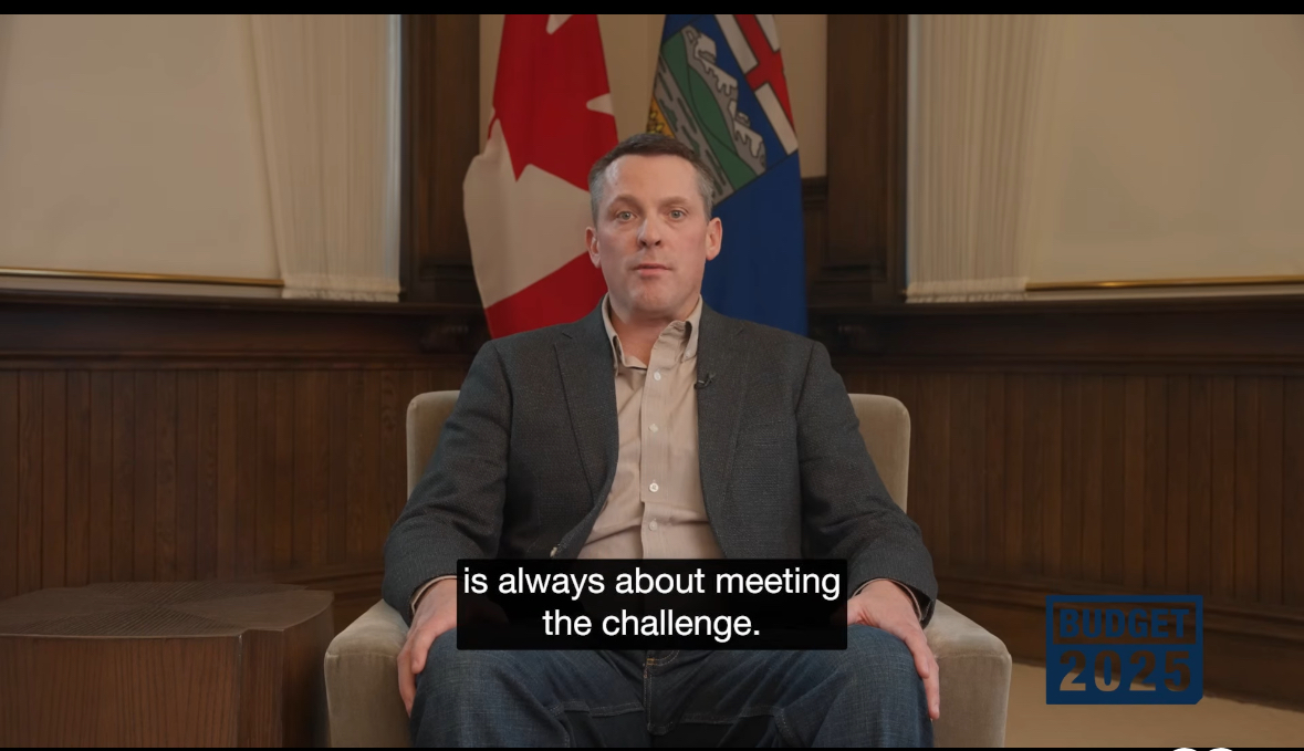 Minister of Finance Nate Horner in the government’s pre-budget release video posted on social media (source: Nate Horner / Instagram)